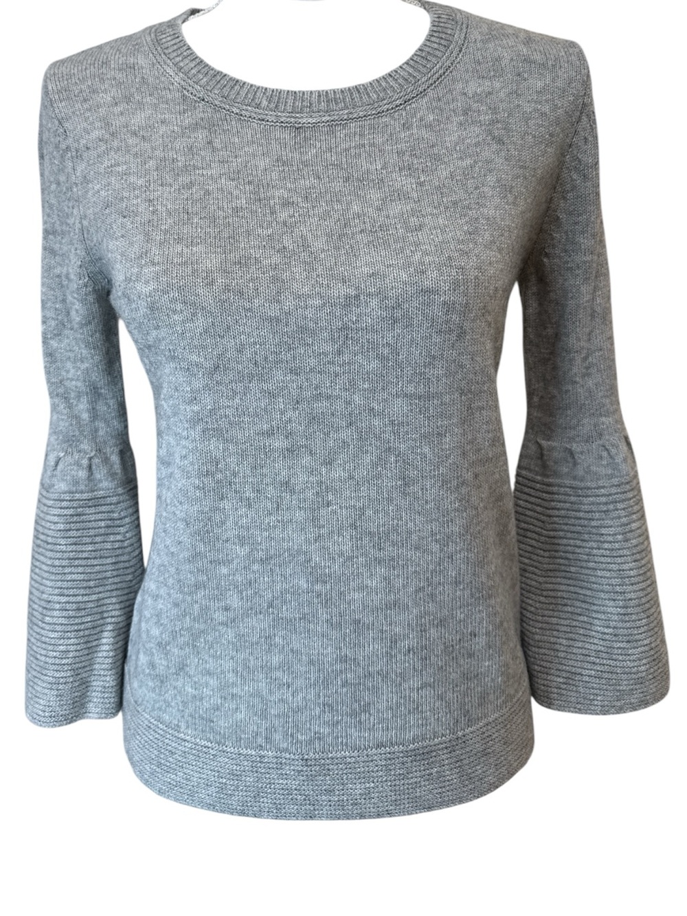 Banana Republic Soft Cashmere Wool Blend Gray bell Sweater XS